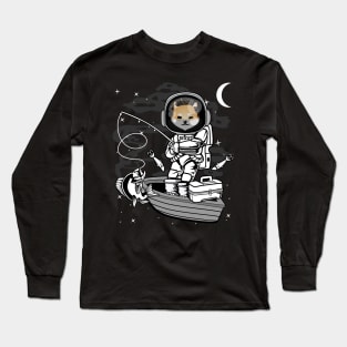 Astronaut Fishing Dogelon Mars ELON Coin To The Moon Crypto Token Cryptocurrency Blockchain Wallet Birthday Gift For Men Women Kids Long Sleeve T-Shirt